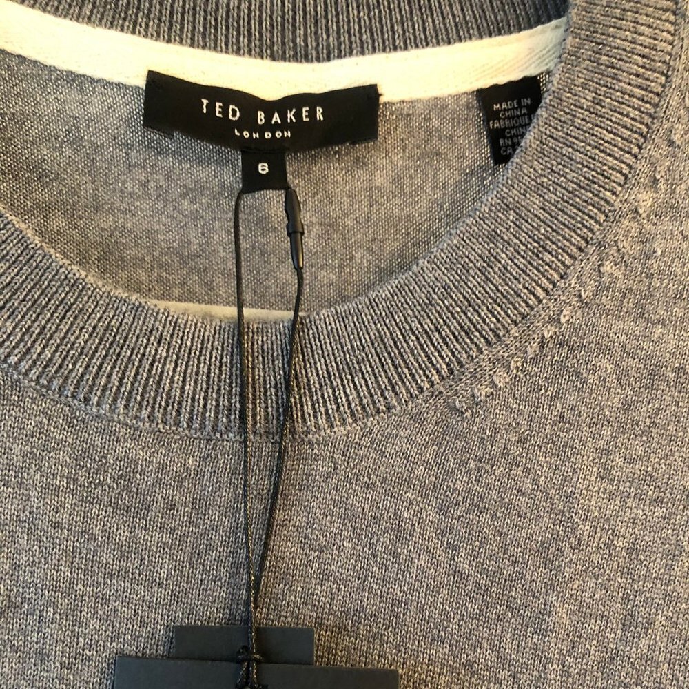 NWT TED BAKER Cardiff Wool Crewneck Sweater Embroidered Logo XXL MSRP $150 - Picture 9 of 10